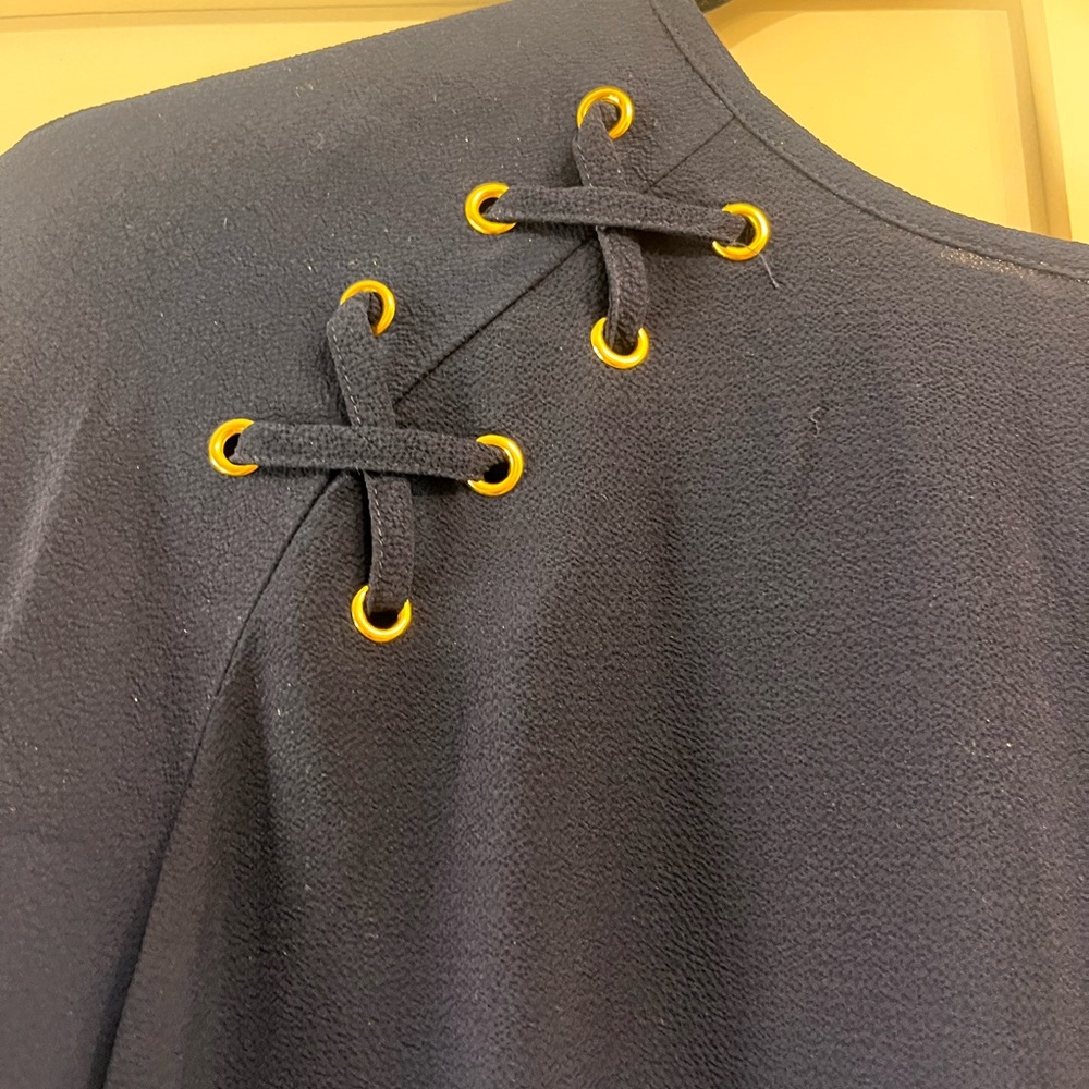 MICHAEL Michael Kors Navy Top with Gold Accents